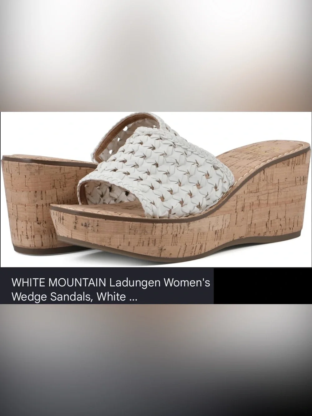 NWT White Mountain Women’s Charges Platform Slide Wedge Sandals, Size 10M, NWT